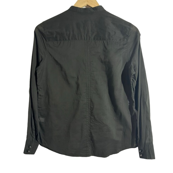 Banana Republic Green Military Style Pearl Like Buttons Blouse,Size Petite Small - Picture 3 of 14